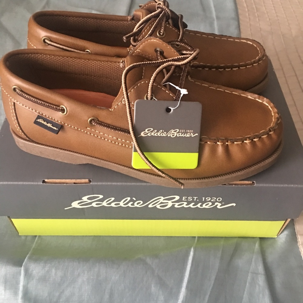 Eddie Bauer- Brown Boat Shoes Boys size 3